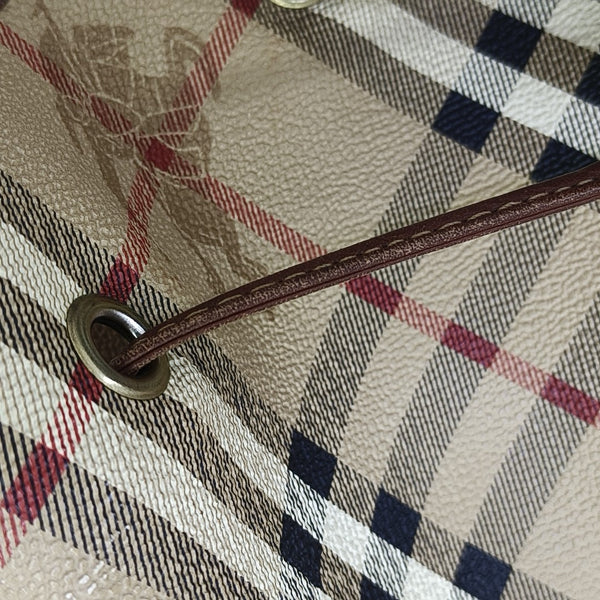Coated Canvas Bucket Bag Beige