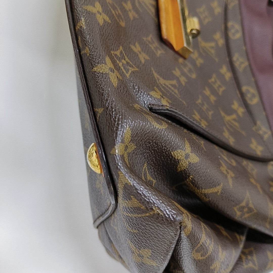 OLYMPE MM Monogram Coated Canvas Brown