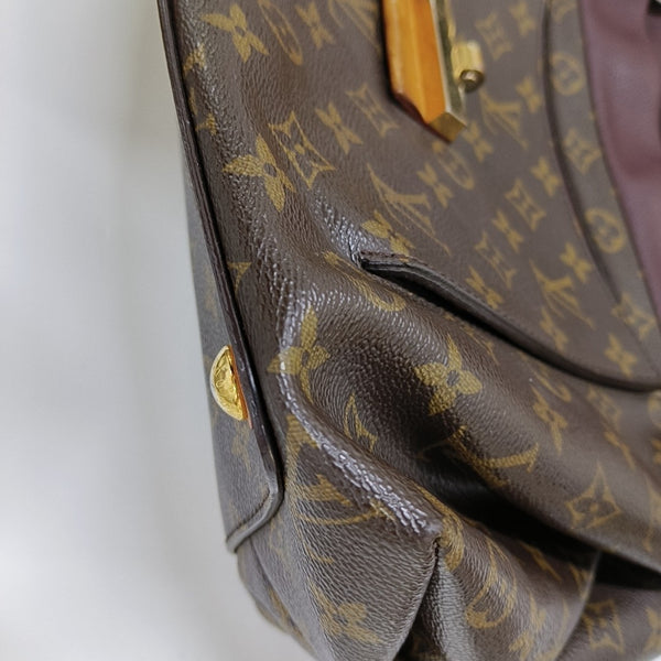 OLYMPE MM Monogram Coated Canvas Brown