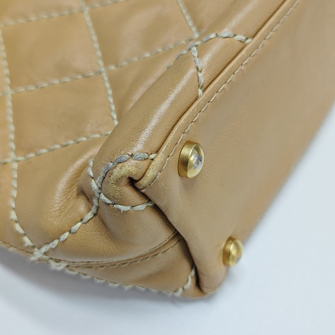 SURPIQUE Quilted Calfskin Beige