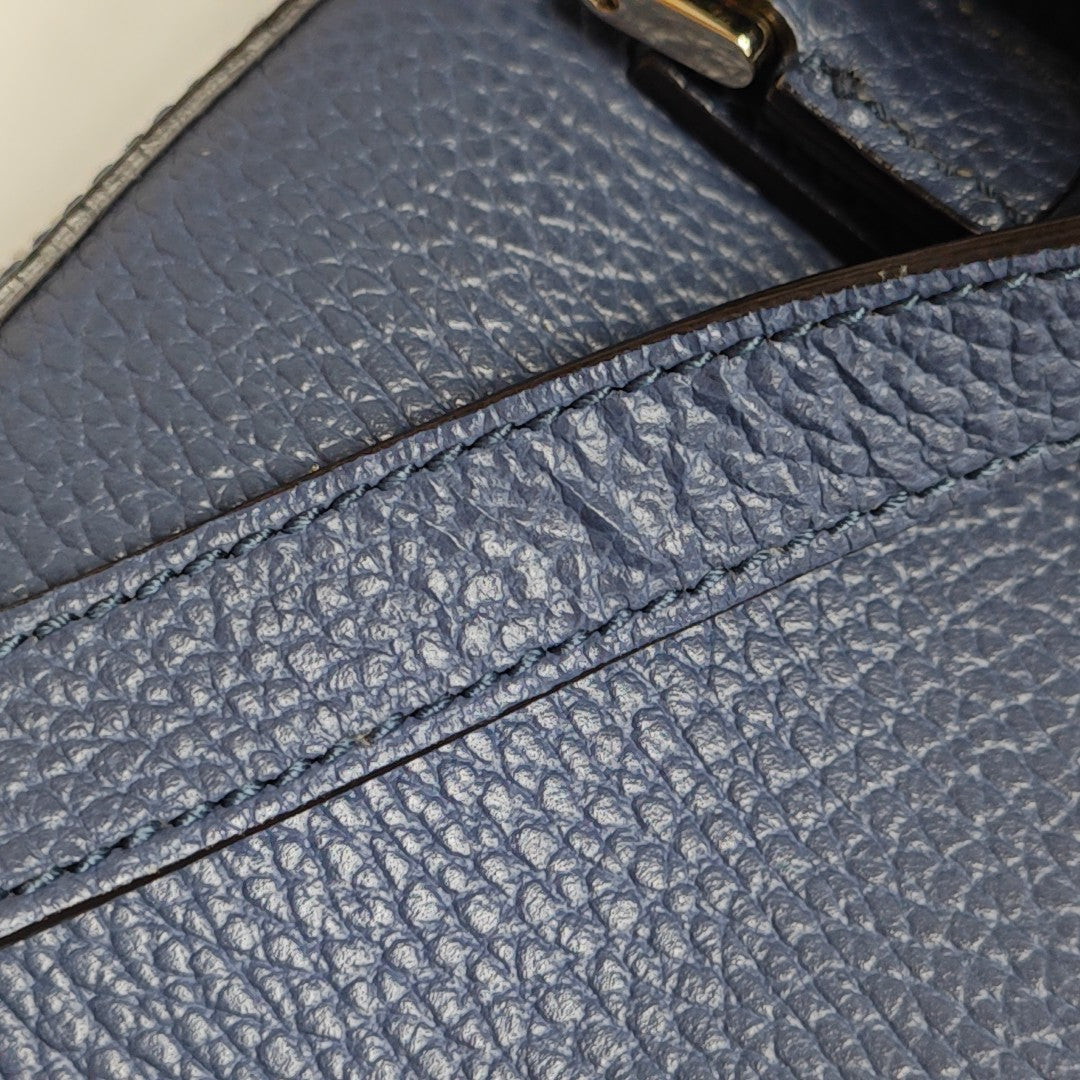 Calfskin Shoulder Bag Blue