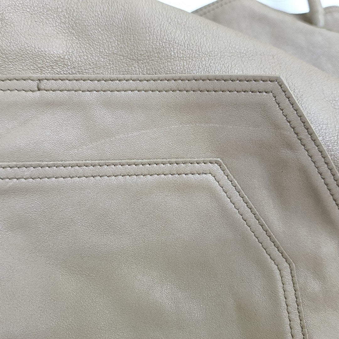 Leather Shoulder Bag Beige