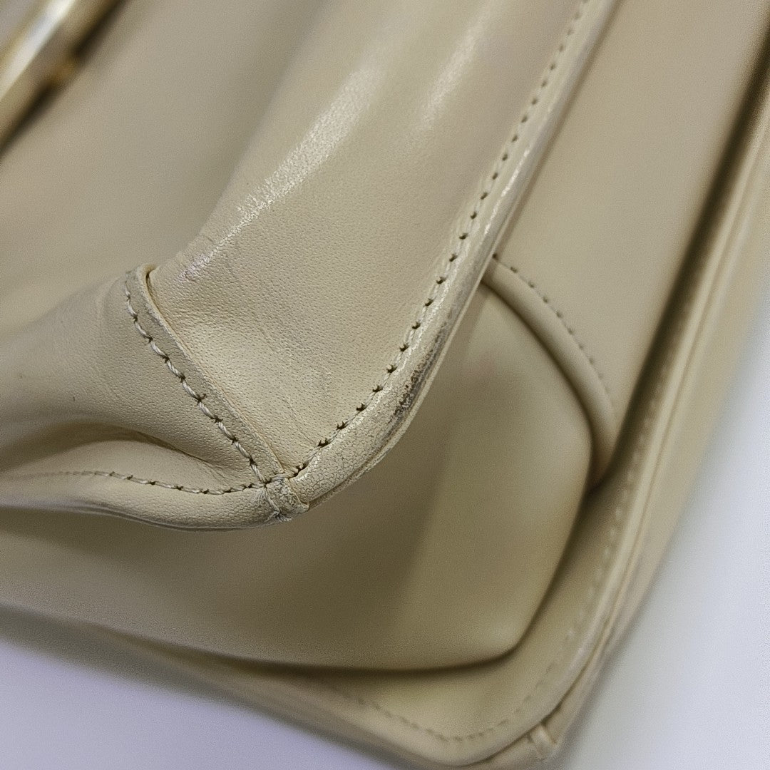 Calfskin Top Handle Bag Beige