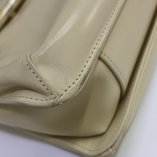 Calfskin Top Handle Bag Beige