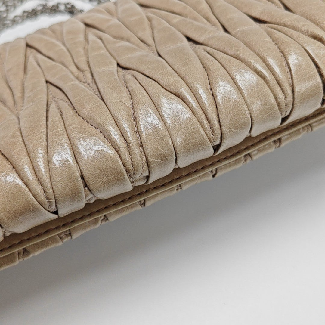 Miu Délice Quilted Lambskin Beige