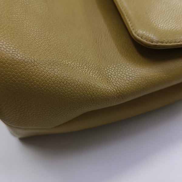 Quilted Calfskin Top Handle Bag Yellow