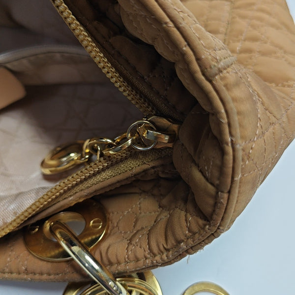Lady Dior Medium Cannage Fabric Brown