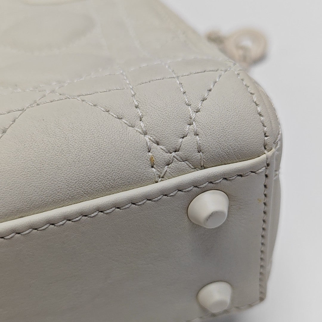 Lady Dior Mini Cannage Lambskin White