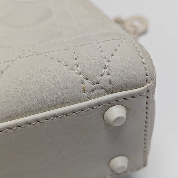 Lady Dior Mini Cannage Lambskin White