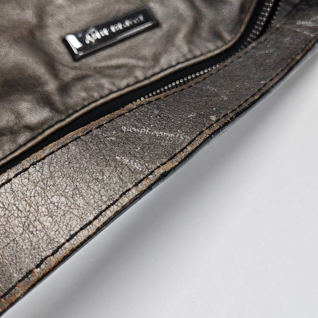 Calfskin Top Handle Bag Gray