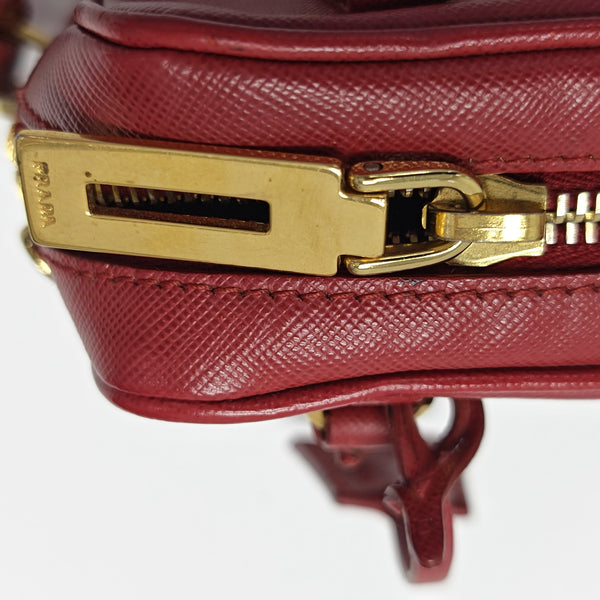 Saffiano Calfskin Shoulder Bag Red
