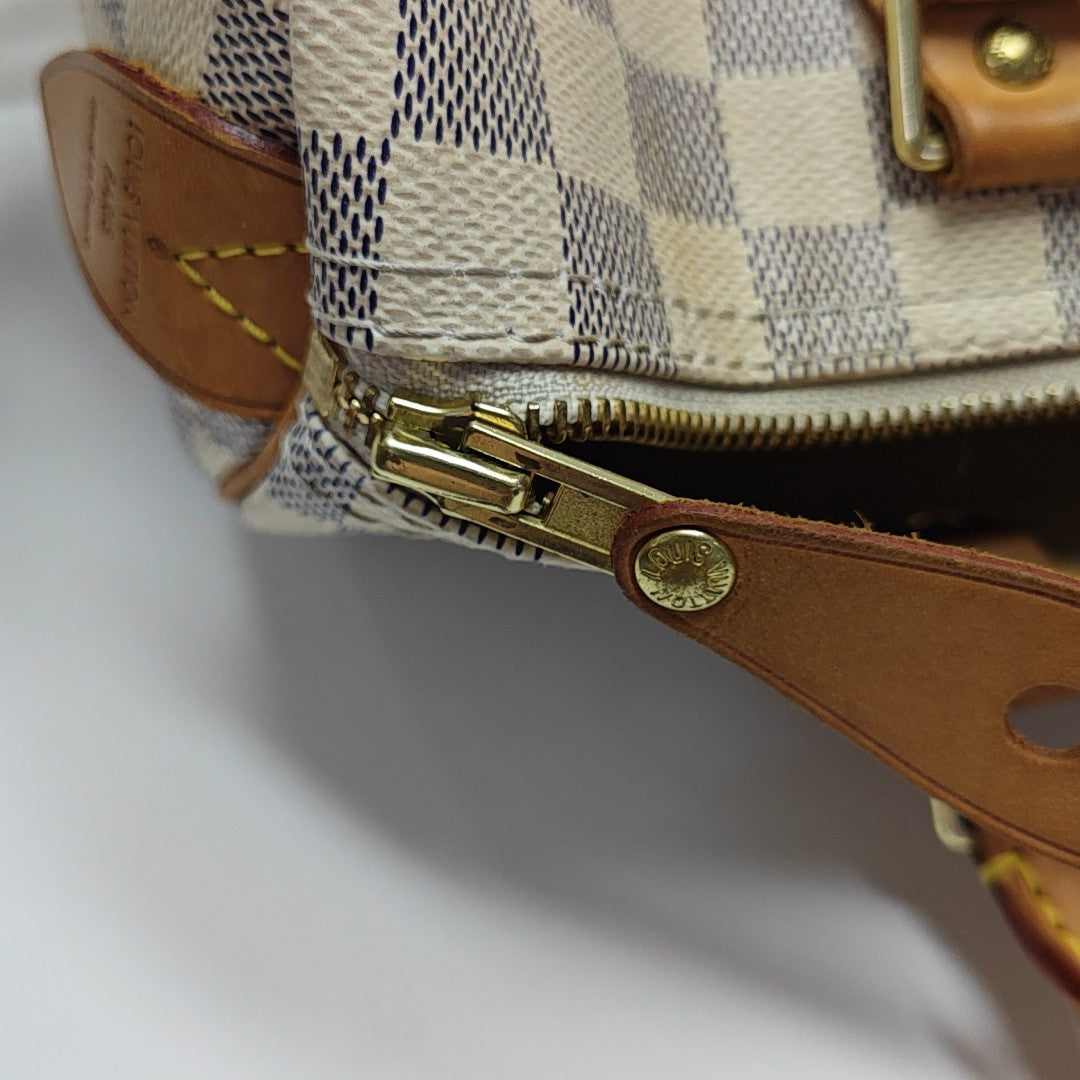 SPEEDY 30 Damier Azur Coated Canvas White