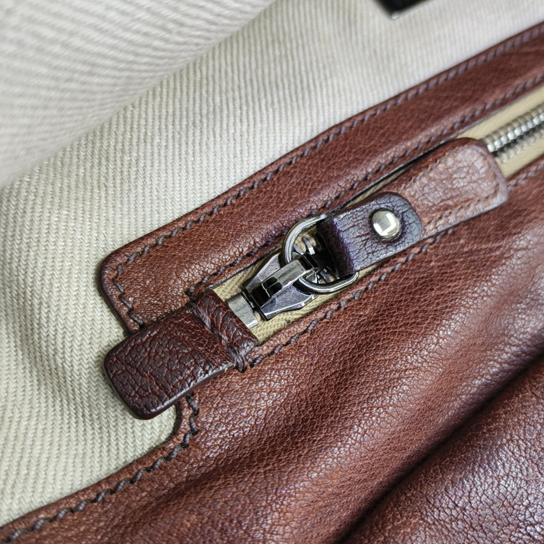 Calfskin Shoulder Bag Brown