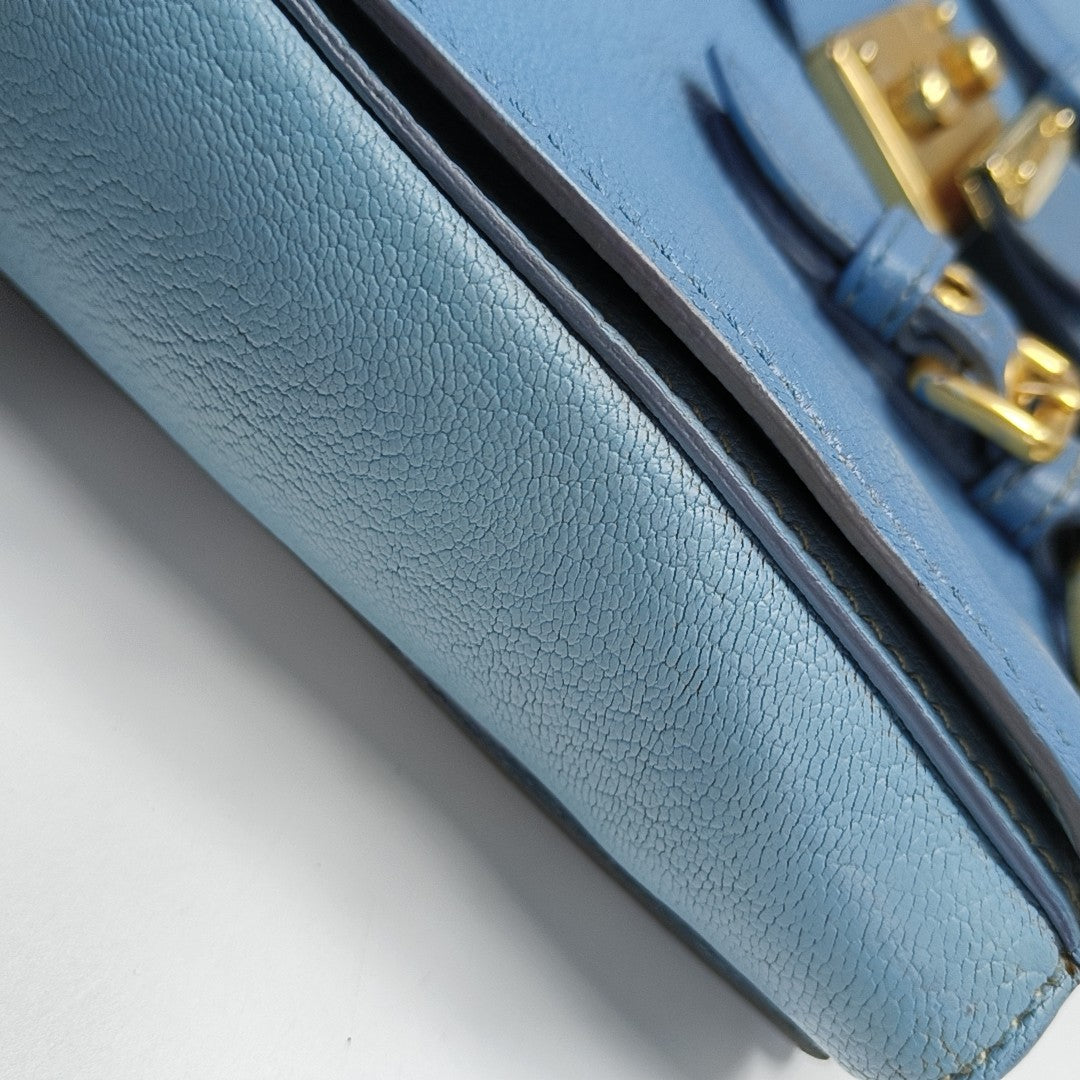 Calfskin Shoulder Bag Blue