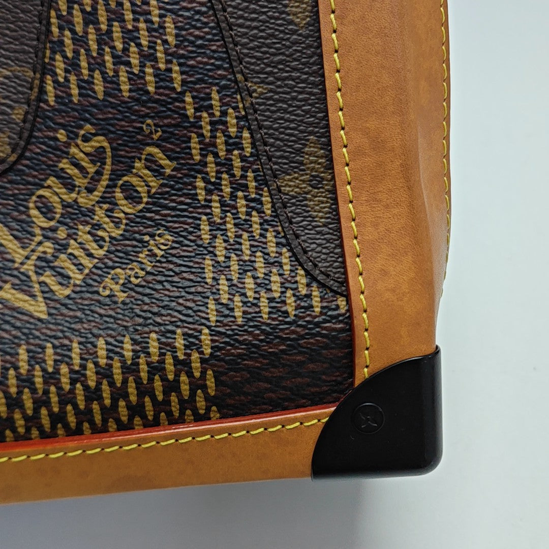 SOFT TRUNK Damier Ebene Coated Canvas Brown