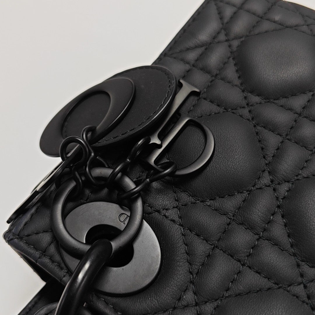 Lady Dior Mini Cannage Calfskin Black