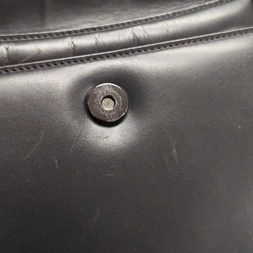 Calfskin Top Handle Bag Black