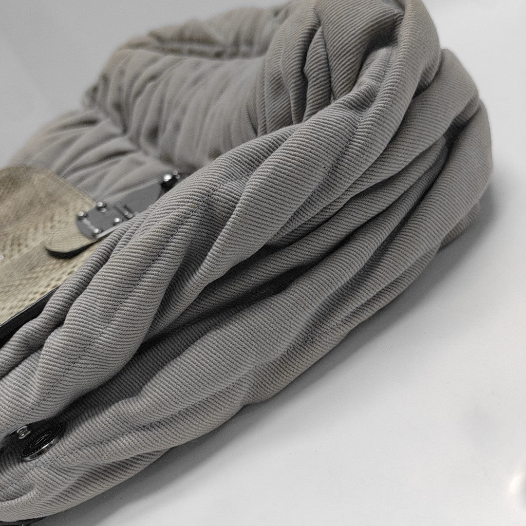 Quilted Fabric Shoulder Bag Gray