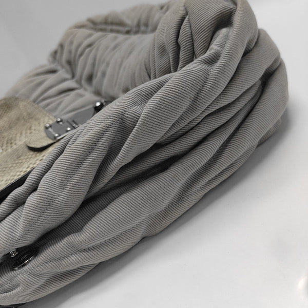 Quilted Fabric Shoulder Bag Gray