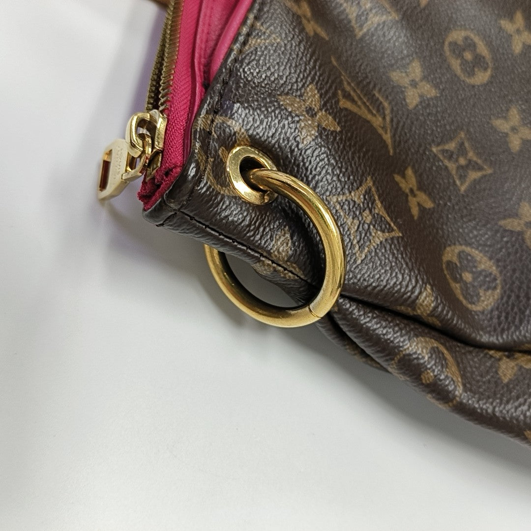 PALLAS MM Monogram Coated Canvas Brown