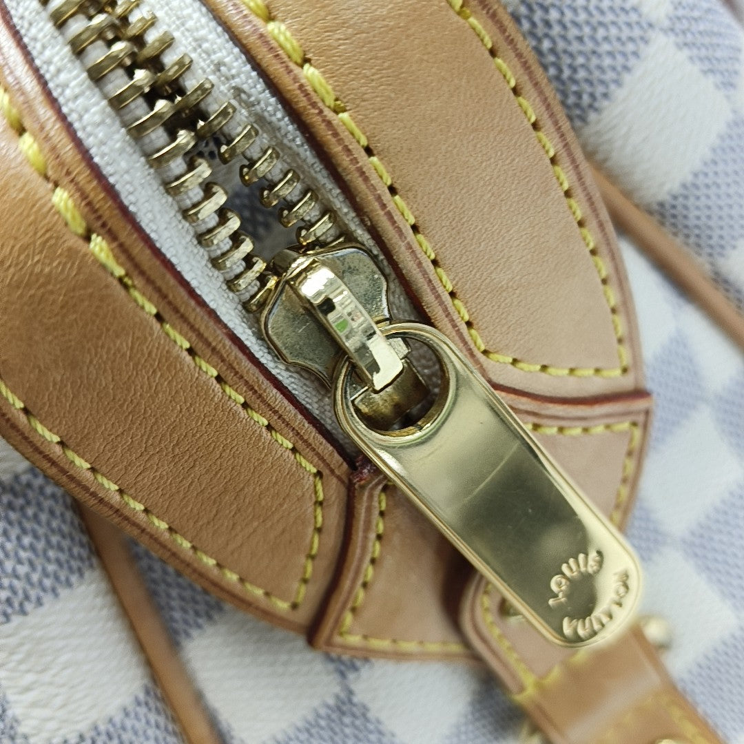 STRESA Damier Azur Coated Canvas White