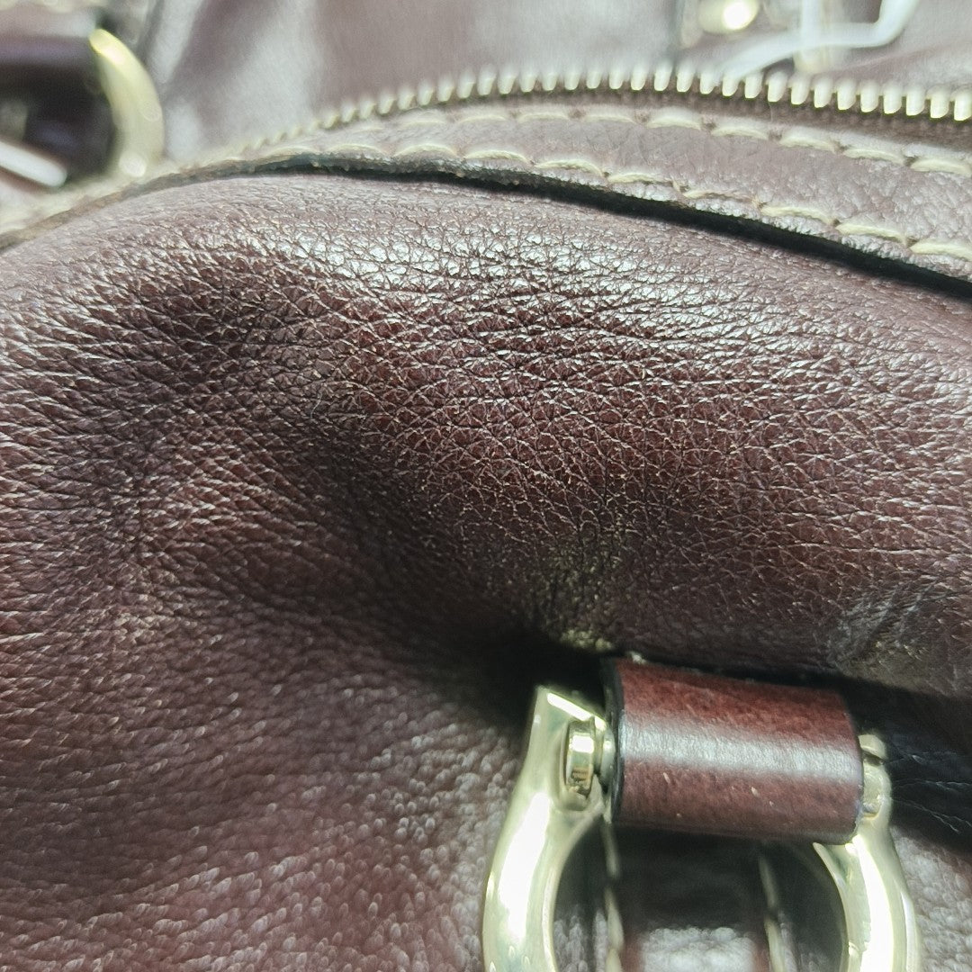 Calfskin Top Handle Bag Brown