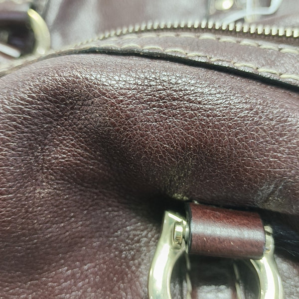Calfskin Top Handle Bag Brown