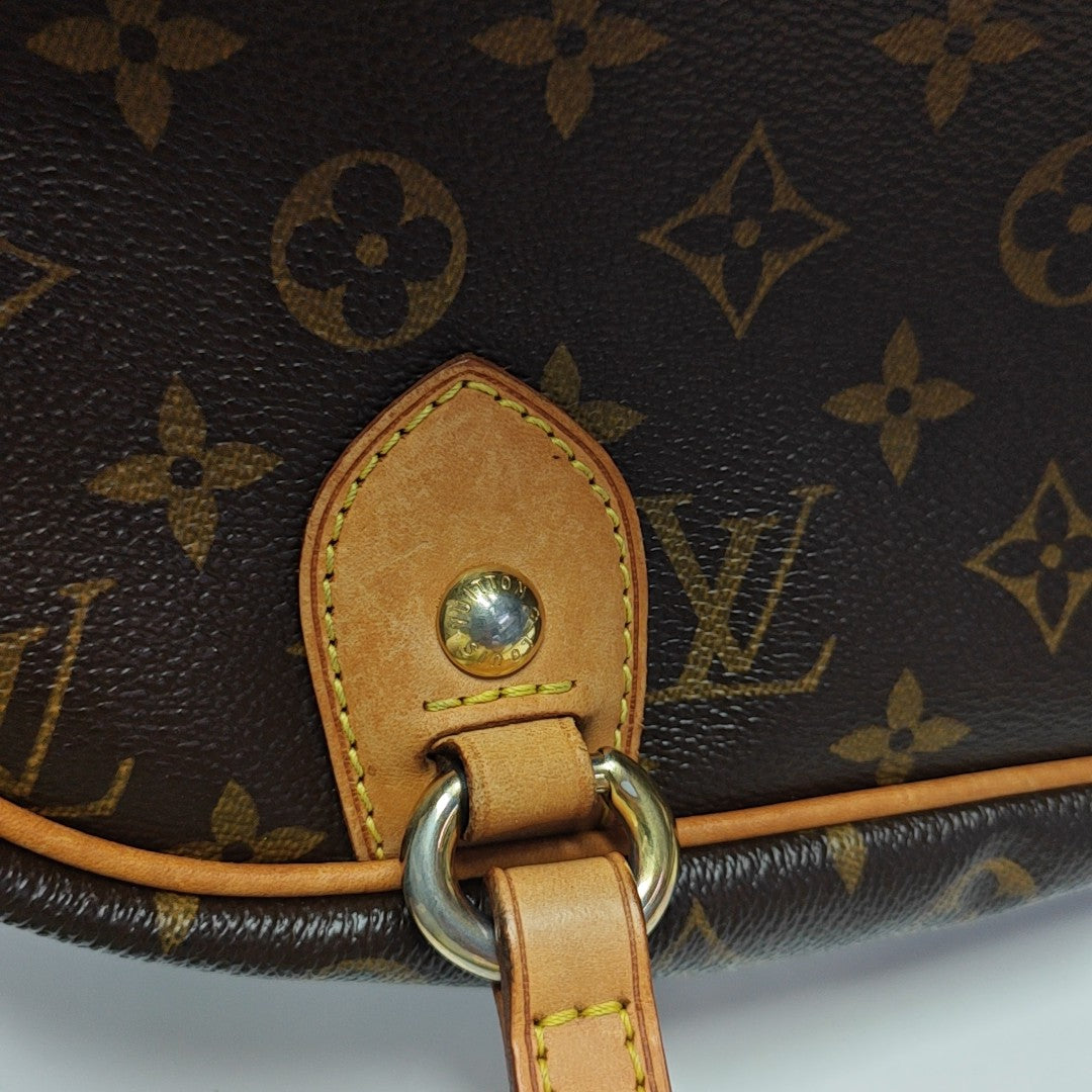 MONTORGUEI PM Monogram Coated Canvas Brown