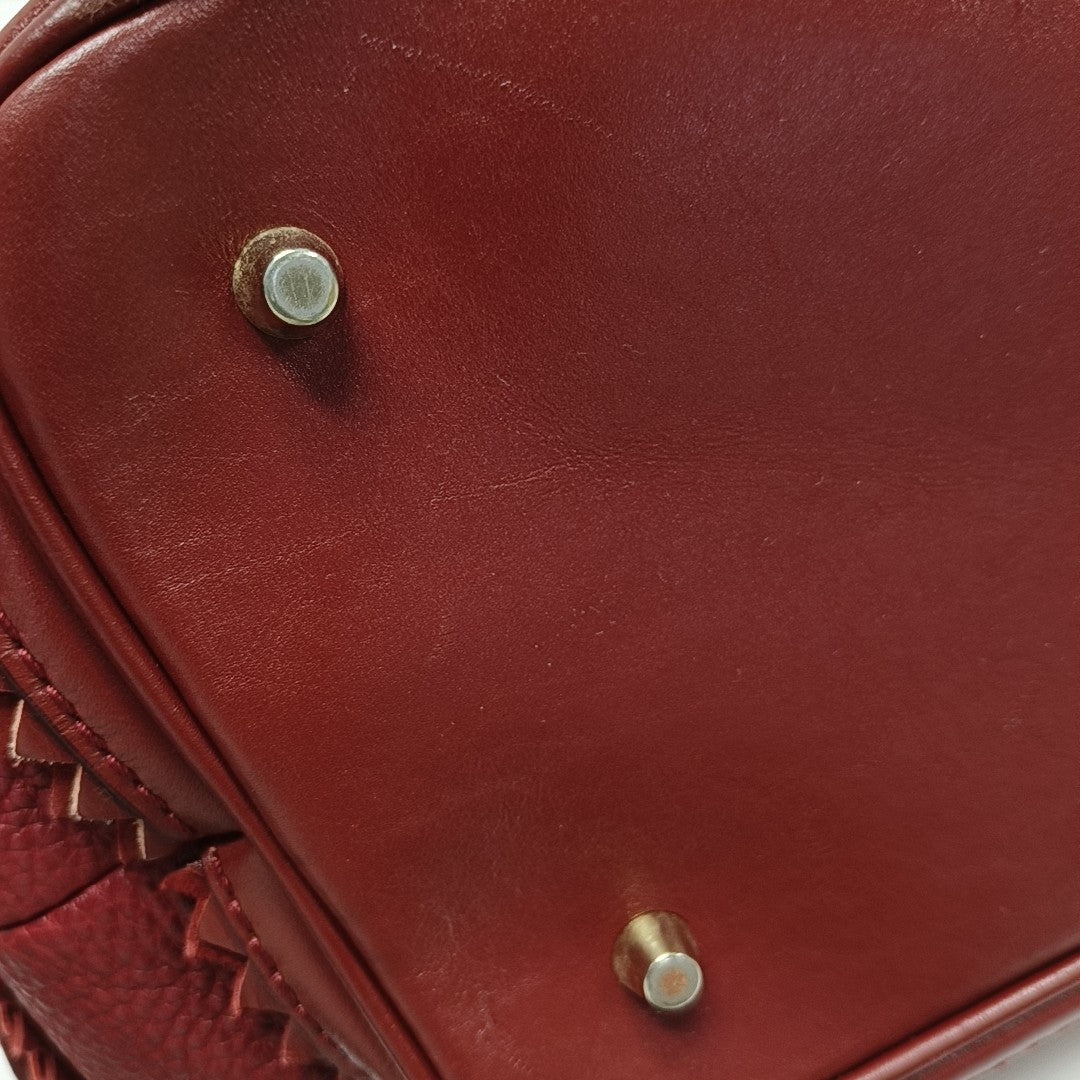 Leather Shoulder Bag Red