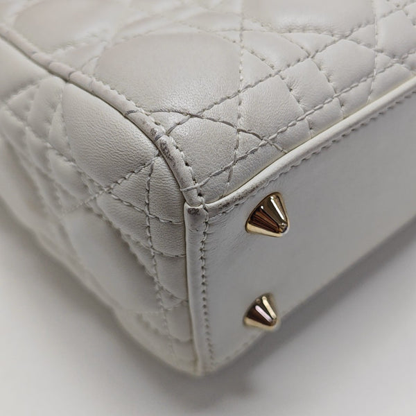 Lady Dior Small Cannage Lambskin White