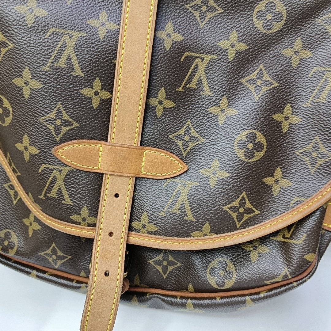 SAUMUR Monogram Coated Canvas Brown