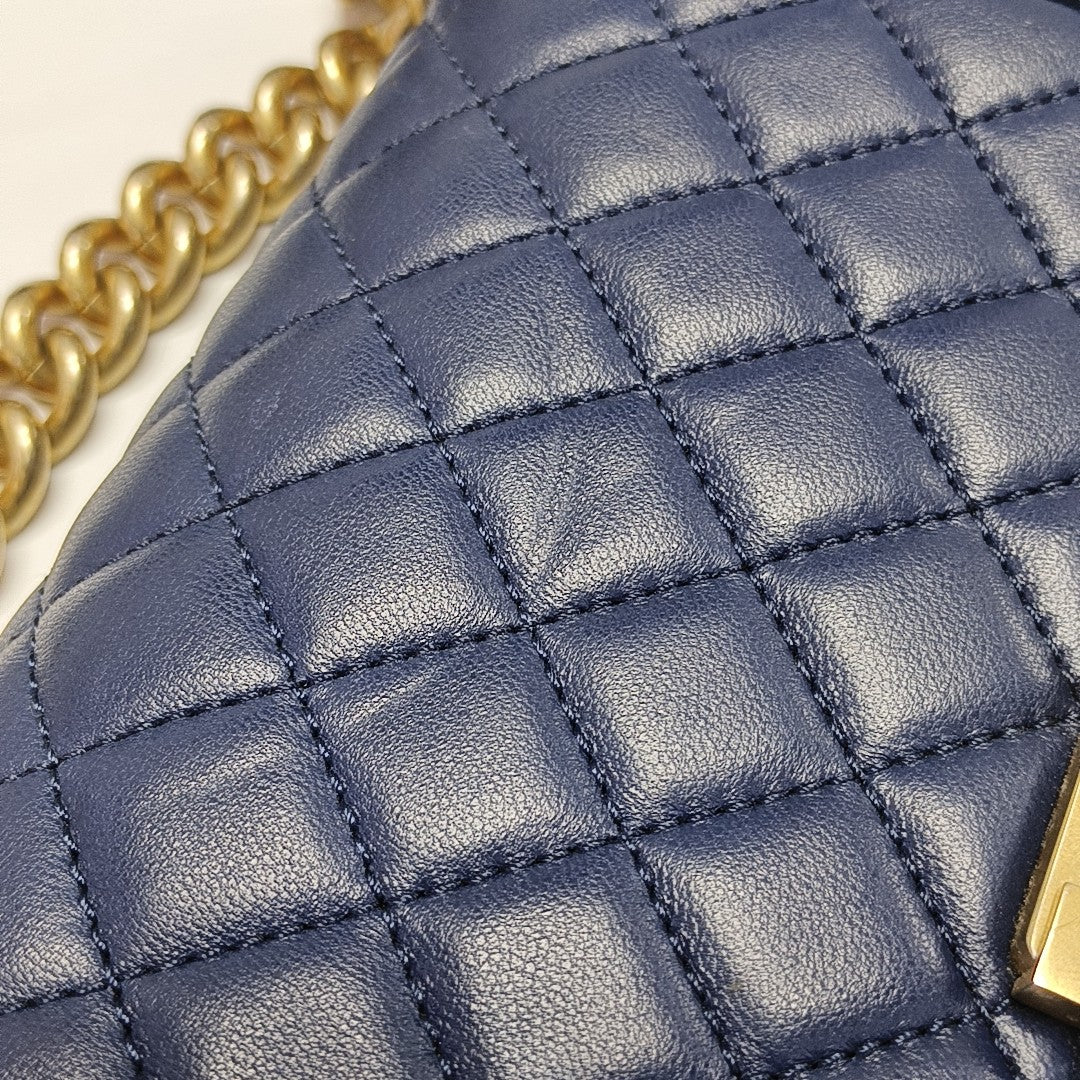 BOY CHANEL Small Quilted Lambskin Blue