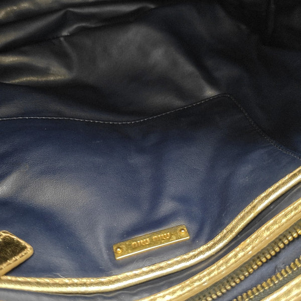 Quilted Denim Tote Bag Blue