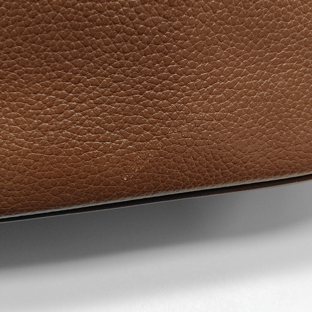 Calfskin Top Handle Bag Brown