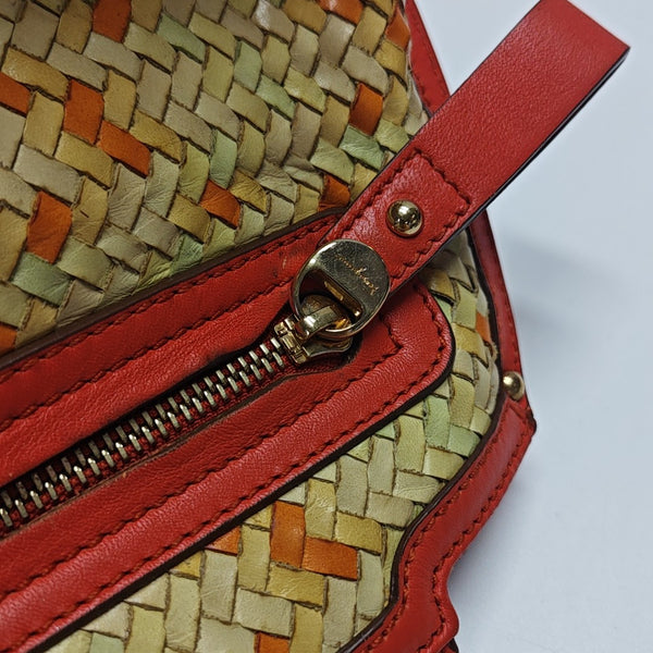 Calfskin Top Handle Bag Multicolor