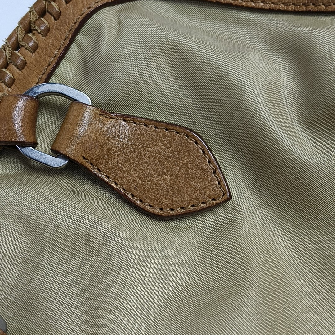 Fabric Top Handle Bag Beige