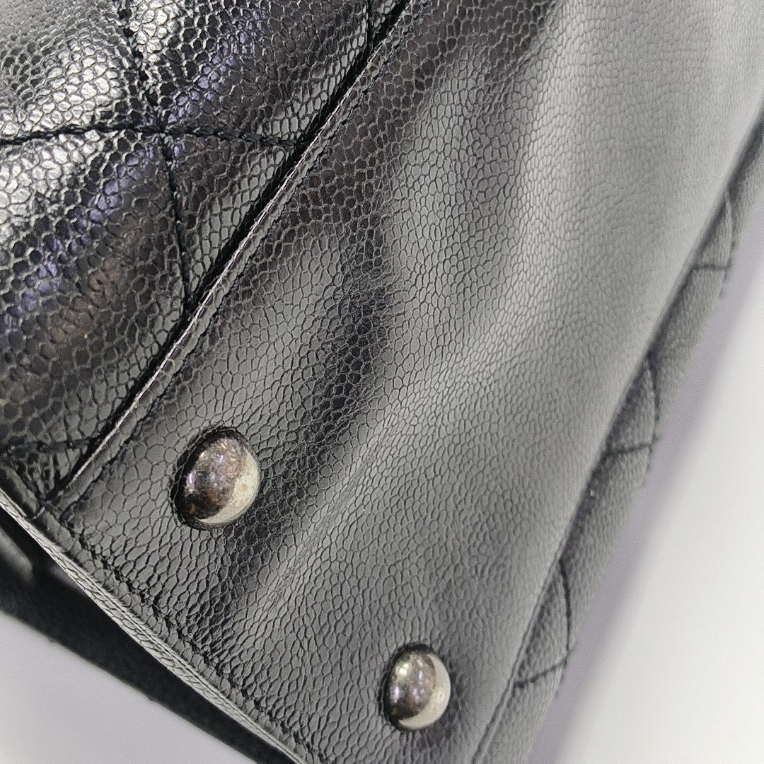 Quilted Calfskin Tote Bag Black
