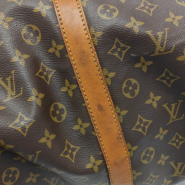 KEEPALL 60 Monogram Coated Canvas Brown