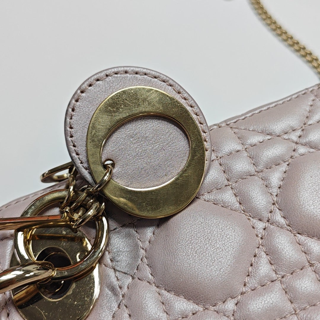 Lady Dior Mini Cannage Lambskin Pink