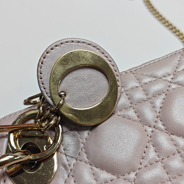 Lady Dior Mini Cannage Lambskin Pink