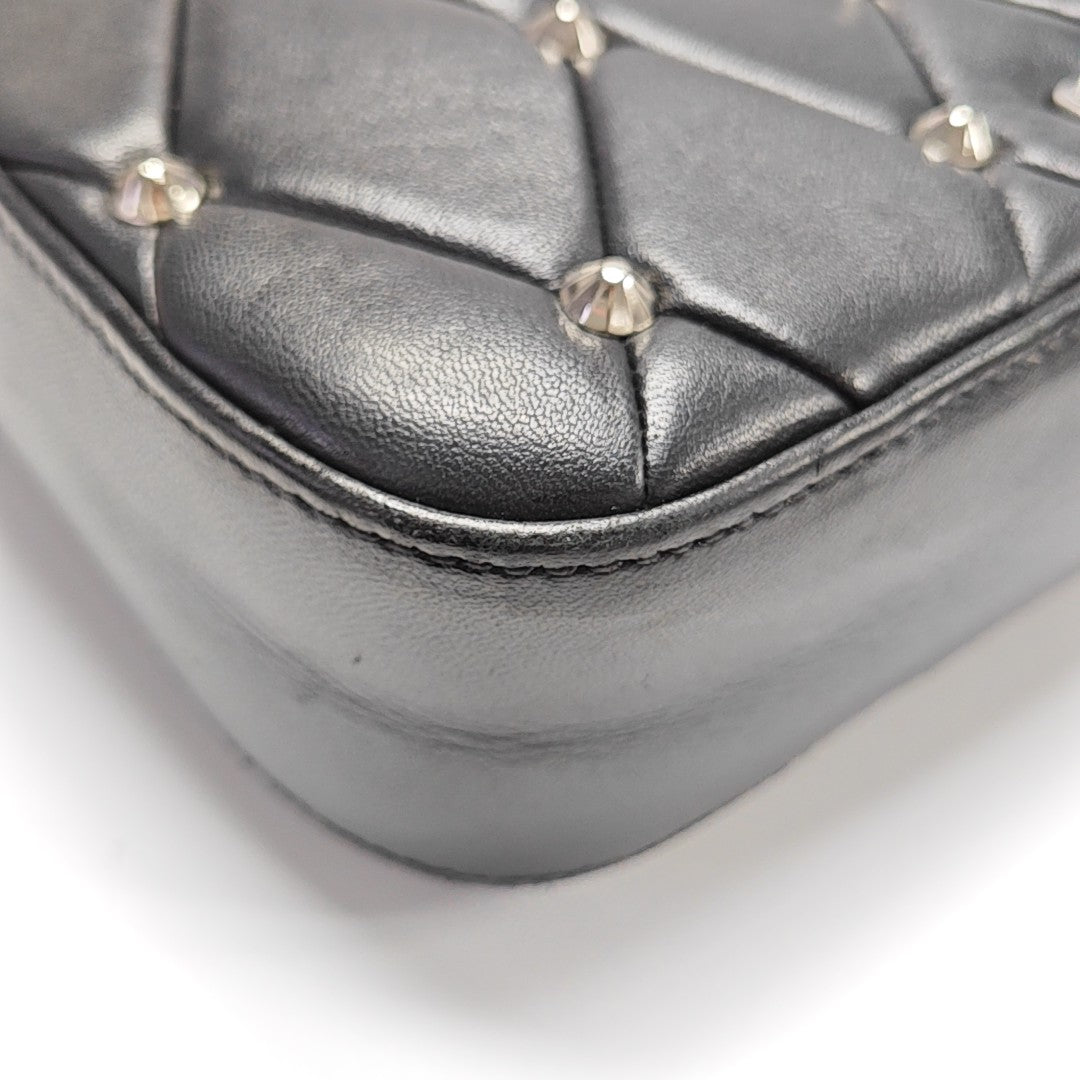 Quilted Lambskin Shoulder Bag Black