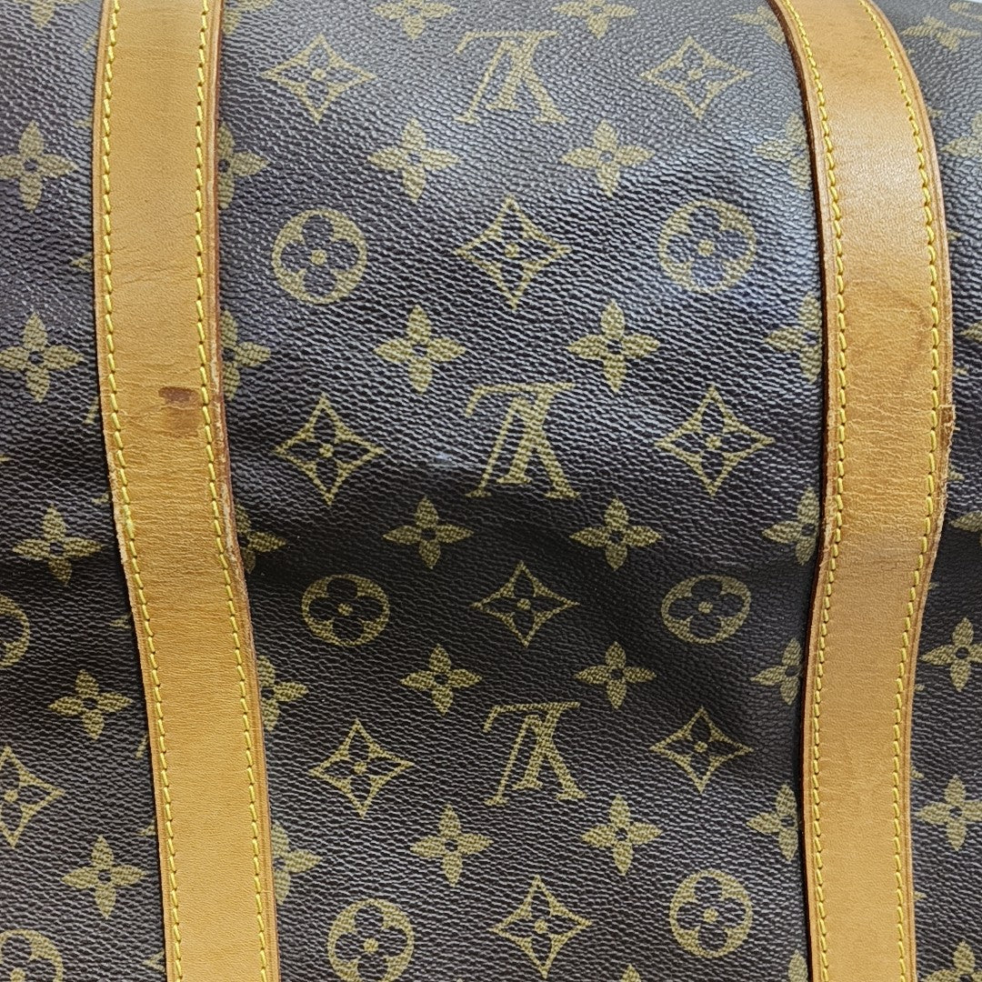 KEEPALL 60 Monogram Coated Canvas Brown