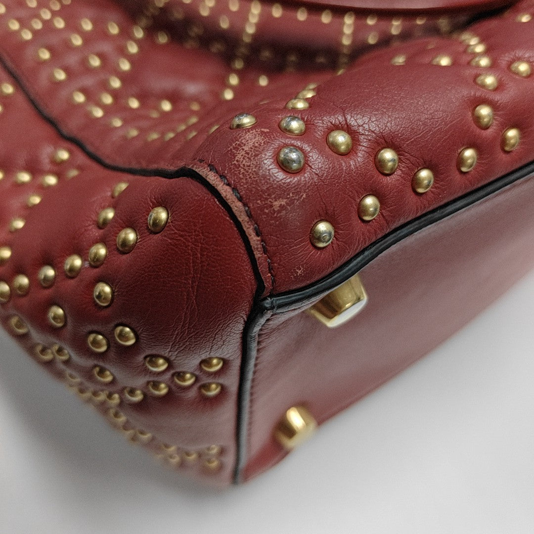 Lady Dior Mediano Piel de Becerro Roja