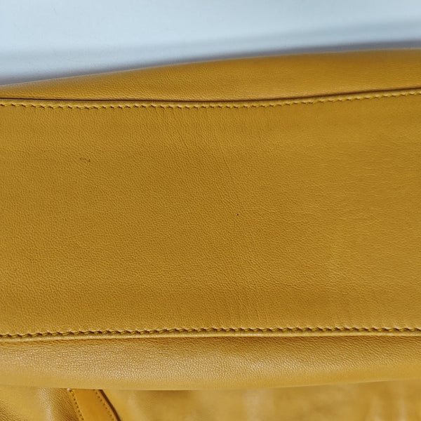 Calfskin Top Handle Bag Yellow