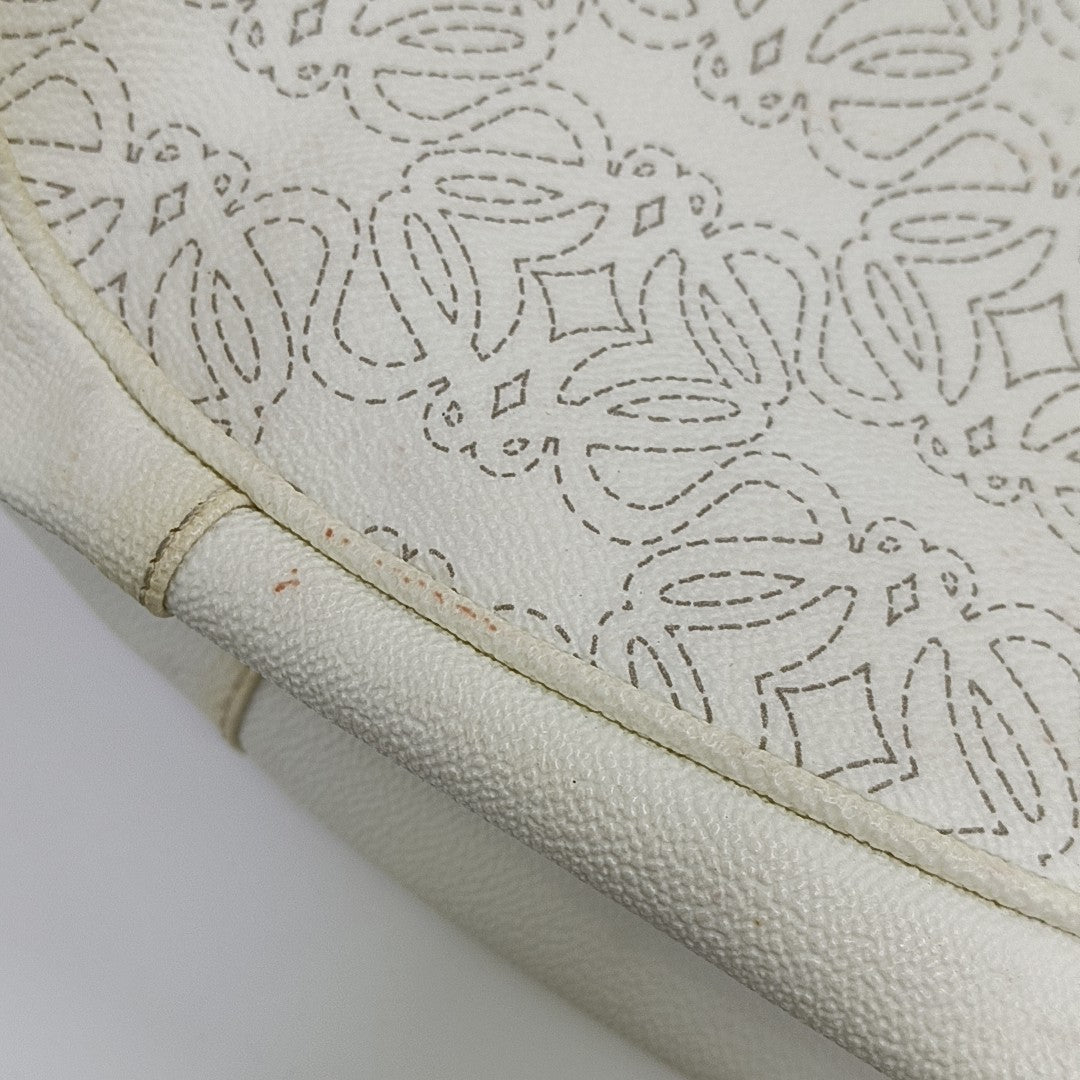 Monogram Calfskin Shoulder Bag White