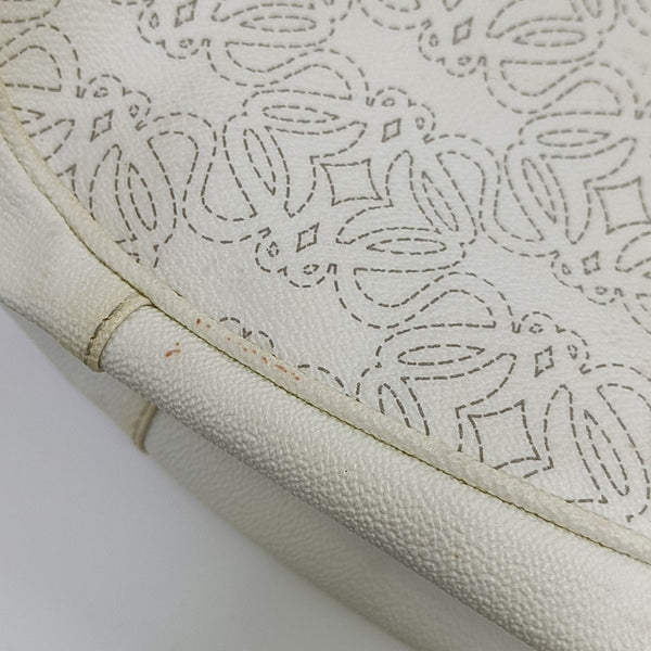 Monogram Calfskin Shoulder Bag White