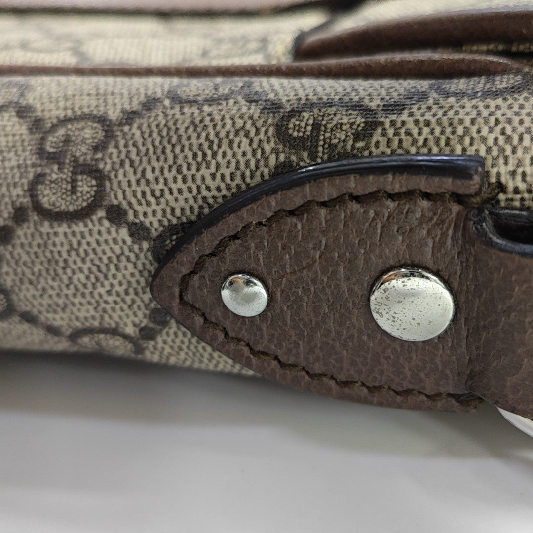 Monogram Coated Canvas Crossbody Bag Brown