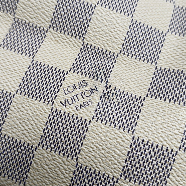 SALEYA PM Damier Azur Coated Canvas White