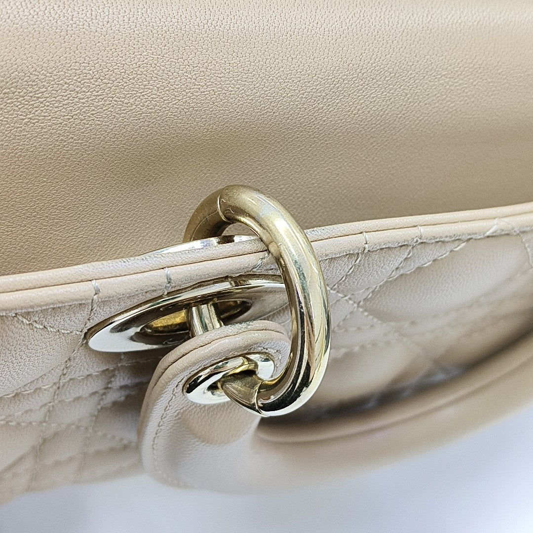Lady D-Joy Small Cannage Lambskin Beige