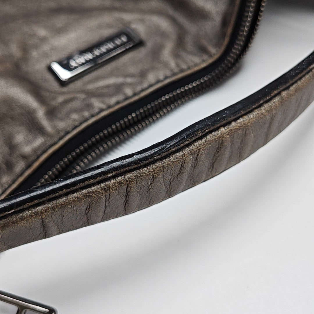 Calfskin Top Handle Bag Gray